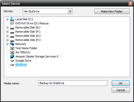 Backup to OneDrive