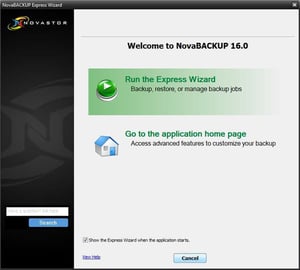 NovaBACKUP 16 Express Wizard