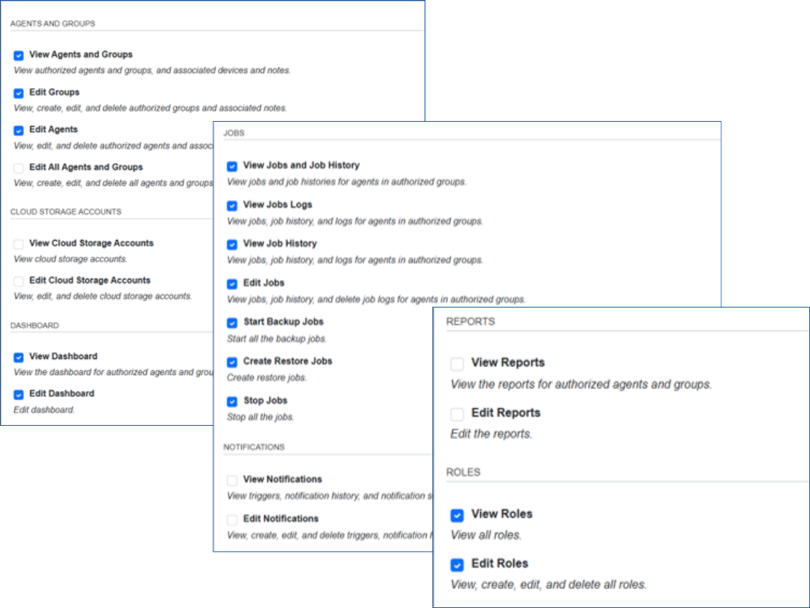 Role-Based Permission Sets NovaBACKUP
