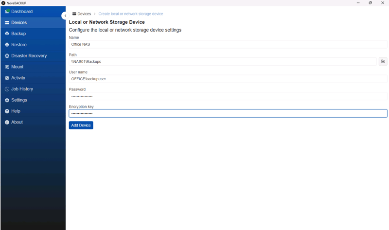 NAS Network Example